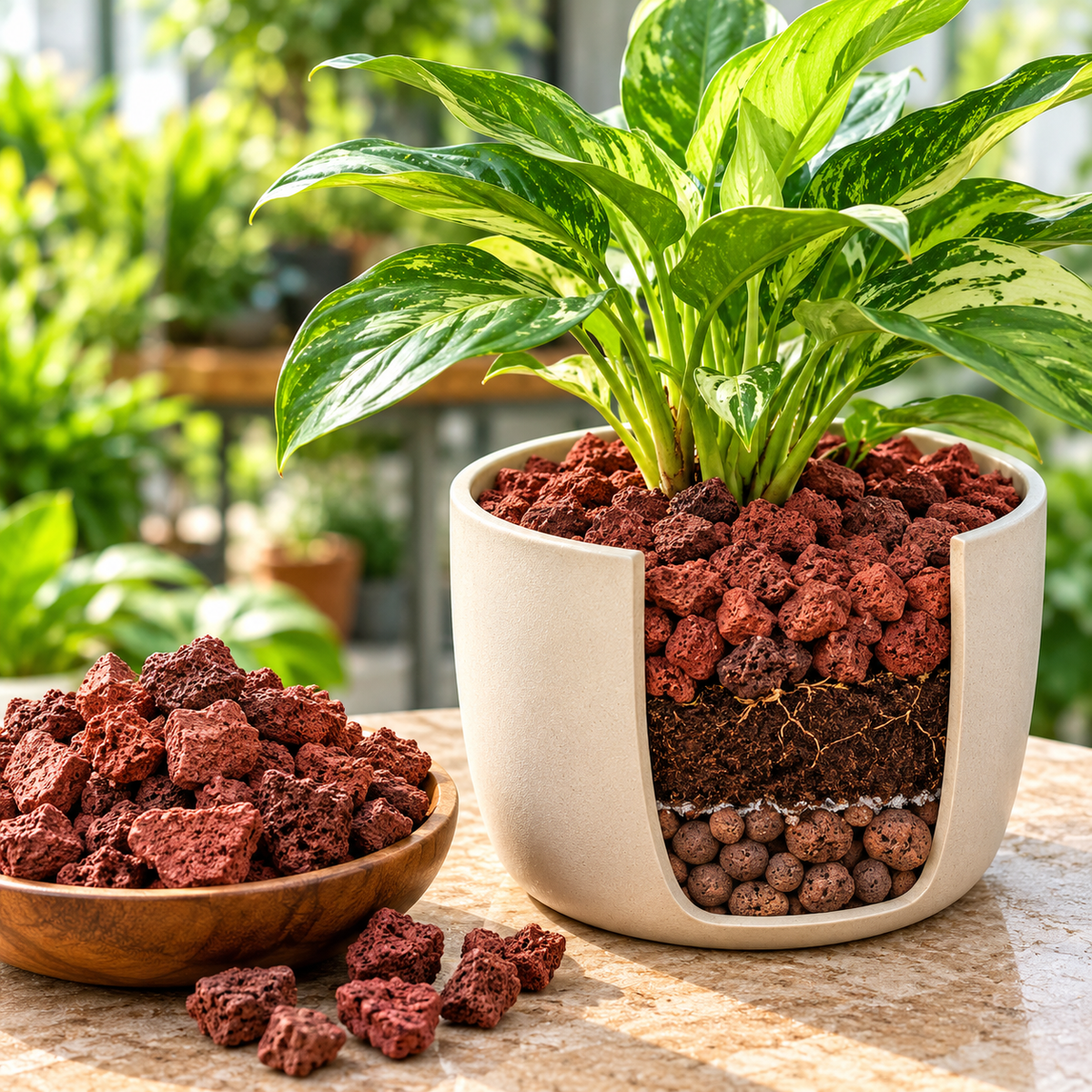 Aquarium Red Lava Chips(sand) For Aquarium And For Indoor Plants (1Kg)