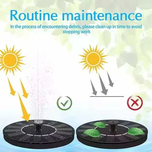 Solar Fountain Pump with Battery Backup 1200mAh | 3.7W Floating Bird Bath Fountain | 6 Nozzles | Solar Powered Water Pump for Garden Ponds, Pools, Outdoors