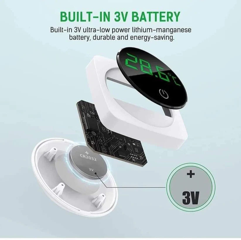 Nepall Round Green Digital Stick On Touch Screen Aquarium Thermometer