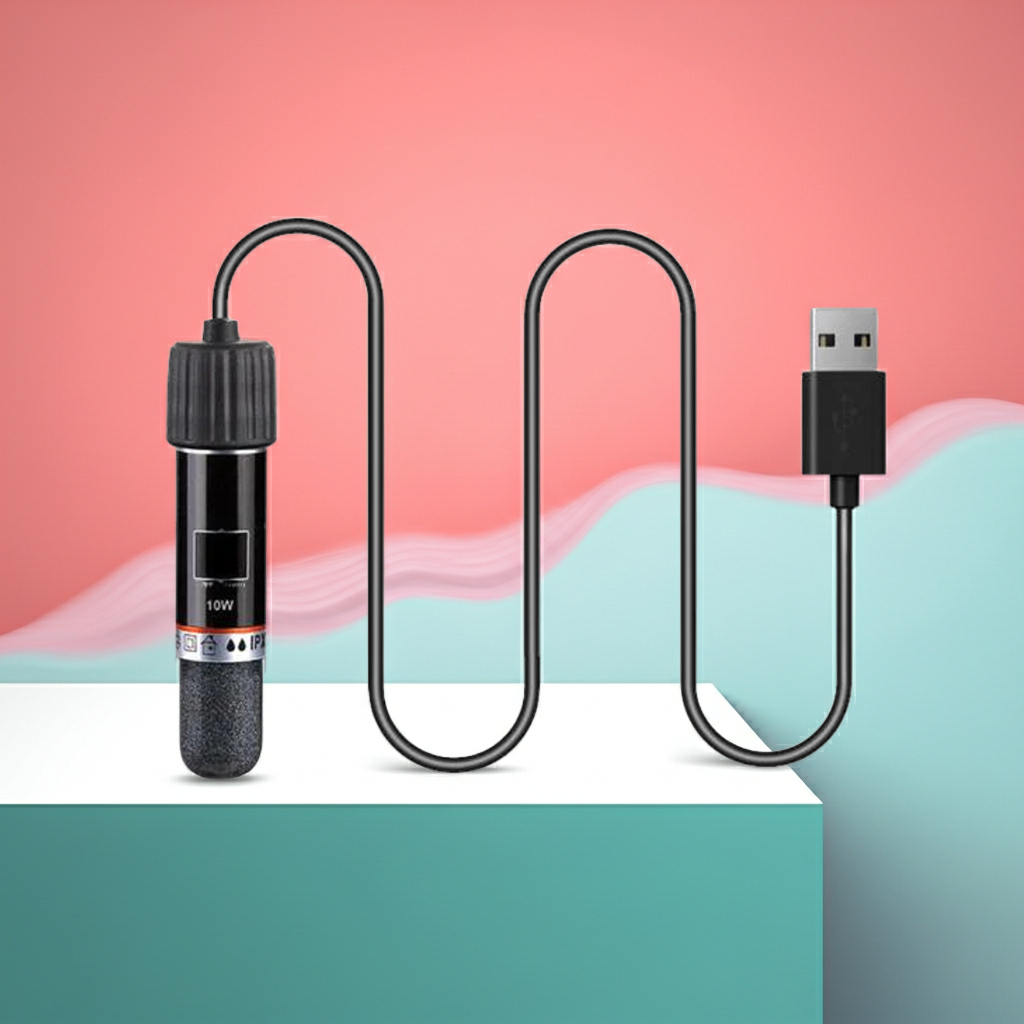 10W Mini USB Aquarium Heater | Constant Temperature Heater for Fish Tanks (Adapter Not Included) size 8.8cm