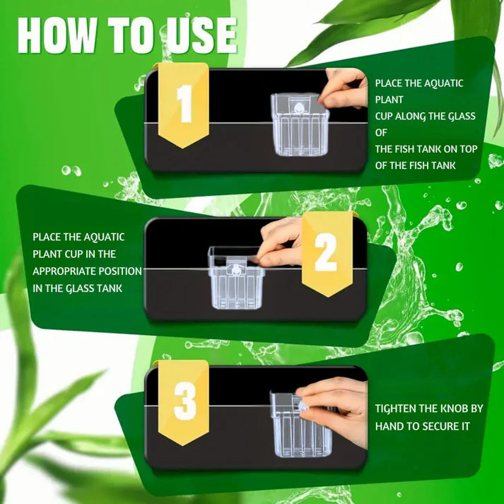 MR Traders 2 Pcs White Plastic Hanging Water Plant Holder (Square) Pot for Aquarium Fish Tank