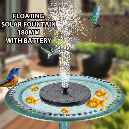 Solar Fountain Pump with Battery Backup 1200mAh | 3.7W Floating Bird Bath Fountain | 6 Nozzles | Solar Powered Water Pump for Garden Ponds, Pools, Outdoors