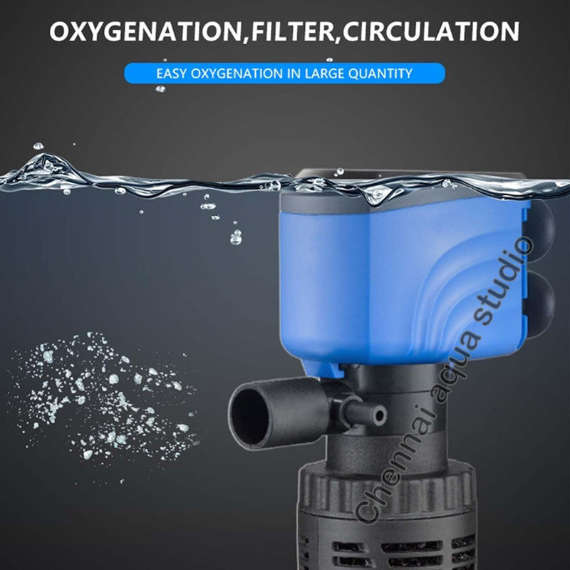 Silent Internal Aquarium Filter with Air Pump Eco-Friendly Plastic Fish Tank Power 25w H.max:1.6M F.MAX:1700L/H WP-208YF