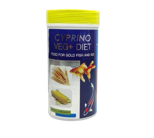 Cyprino Veg+ Diet Food for Gold Fish and koi 100g Floating pellets (Pack of 2)