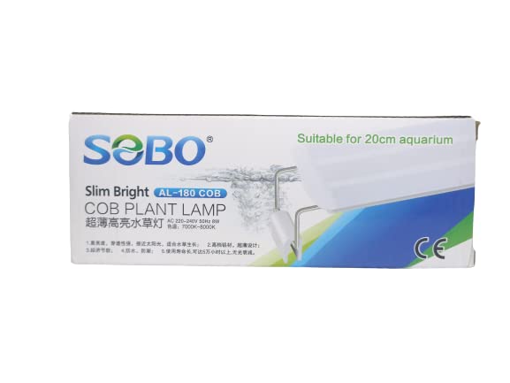 SOBO Slim Bright COB Plant LED LAMP (Model: AL-180 COB, AC 220-240V 50HZ, Power: 8W for 20cm Tank)