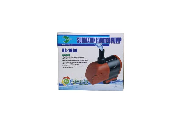 RS Electricals Submarine Water Pump (Model: RS-1600 F: 220V/50HZ power: 30W M.F: 2000L/HR M.L: 1.8M)
