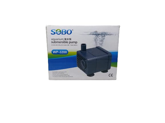 SOBO Aquarium Submersible Pump (Model: WP-3200, AC 220-240v 50Hz,Power:5W F. max: 300L/H, H.Max:0.6M)