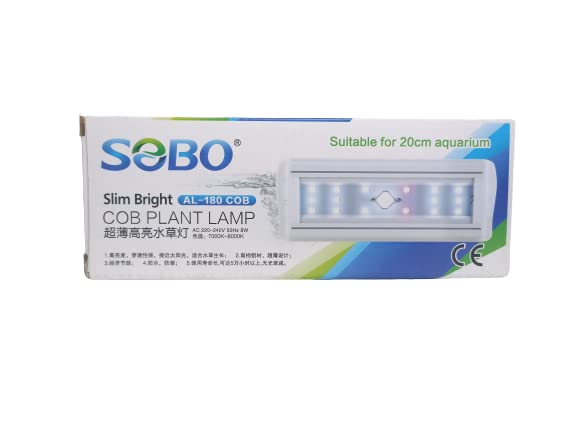 SOBO Slim Bright COB Plant LED LAMP (Model: AL-180 COB, AC 220-240V 50HZ, Power: 8W for 20cm Tank)