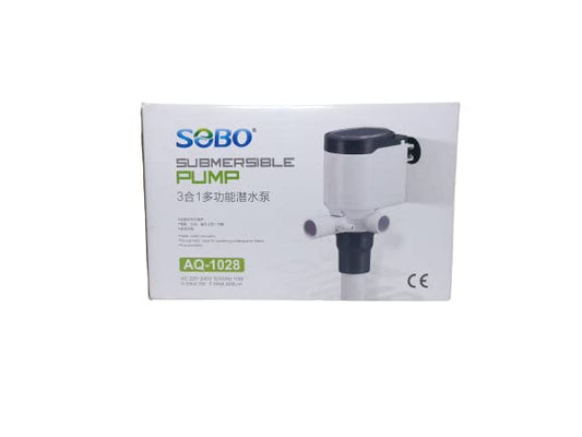SOBO Submersible Pump (Model: AQ-1028 AC 220-240v 50/60Hz,Power:10W F.max: 800L/H, H.Max:1M)