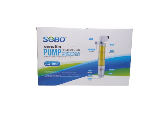 SOBO Aquarium Multifunction Internal Filter Pump (Model : AQ- 104F,Power: 30W, Output: 1800L/H Ac 220-240v 50/60HZ)