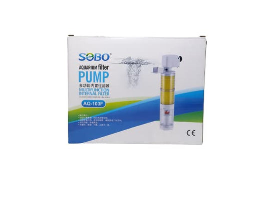 SOBO Aquarium Multifunction Internal Filter Pump (Model : AQ- 103F,Power: 25W, Output: 1500L/H Ac 220-240v 50/60HZ)