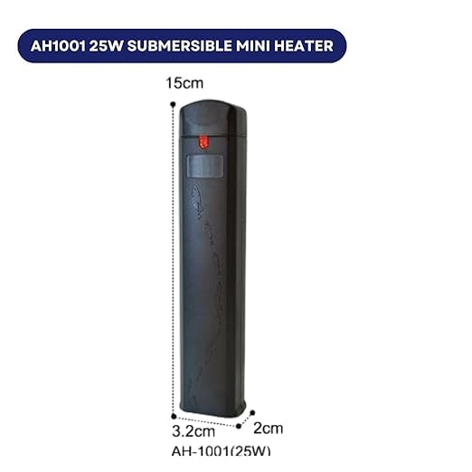 Dophin AH1001 25W Submersible Mini Heater | Fully Submersible | Suitable for Both Fresh and Marine Water | Suitable for Tank Size 30L
