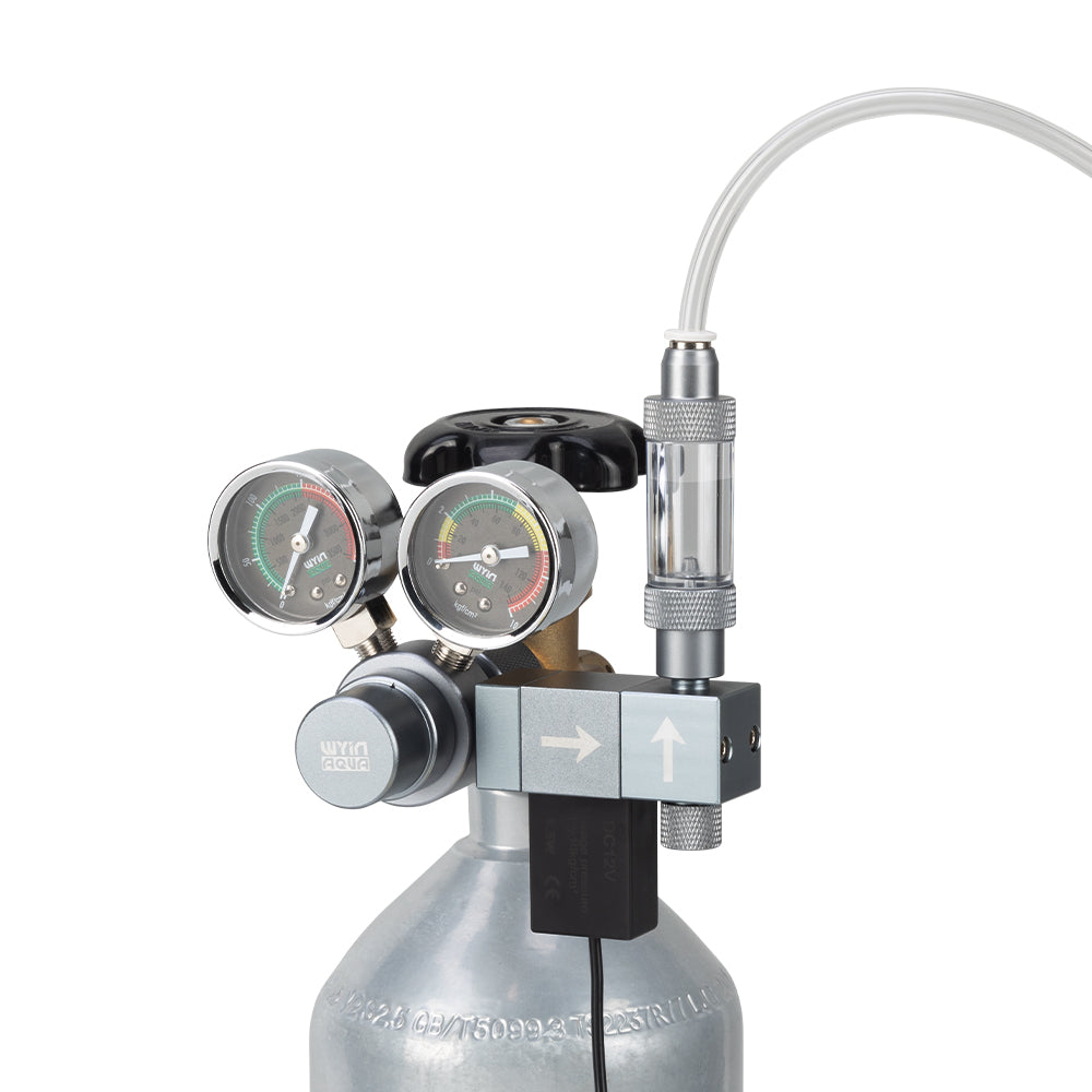 Wyin Aqua Dual Gauge Smart CO₂ Modular Regulator – Single Stage Modular Includes digital timer for scheduled CO₂ injection
