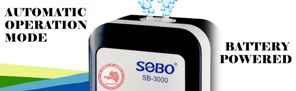 SOBO Aquarium Mini air Pump (Model : SB- 3000,Power: 2.8W, Output: 2x3L/min Ac 220-240v 50/60HZ) AC/DC