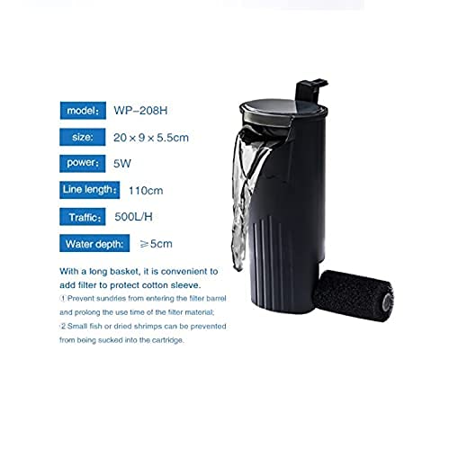 SOBO WP-208H Hang on Sponge Aquarium Filter (Biological Filtration for Salt Water and Fresh Water)