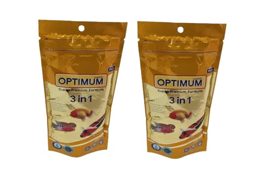 Optimum Super Premium Formula 3 in 1 6% Spirulina Fish Food 100g (Pack of 2)