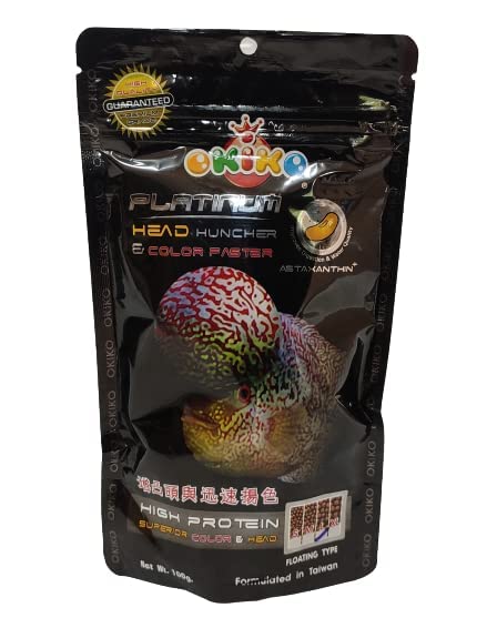 Original Okiko Platinum Flower Horn Fish Food (100 g) Size M