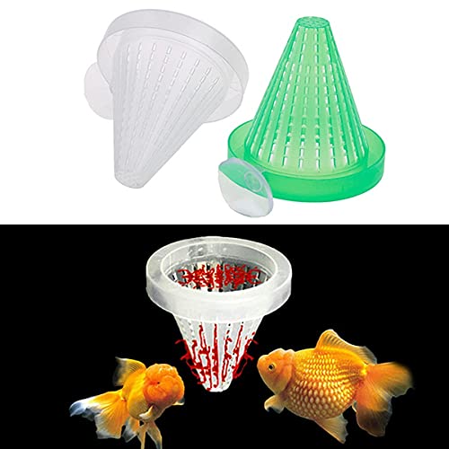 Worm Cup, Worm Feeder Fish Food Cone Basket with Suction Cups (Live Blood Worms & nice worms Feeding Cone with Sucker) PACK OF 2