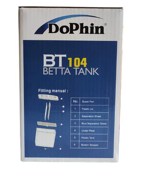Dophin BT104 Betta Tank (Small Size Plastic Fish Tank for Betta and Small Fishes)