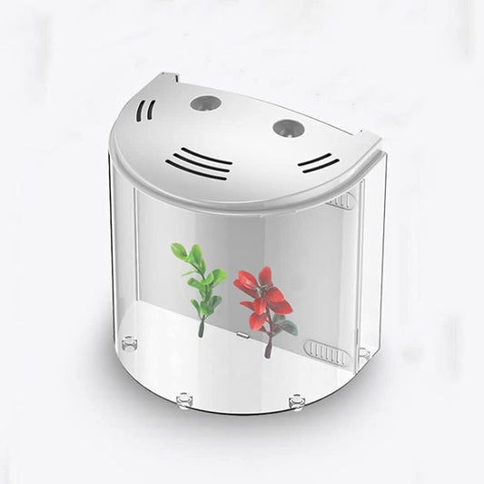 SUNSUN Off Moon Mini Aquarium – 5L Acrylic Betta Fish Tank with USB LED & Filtration System