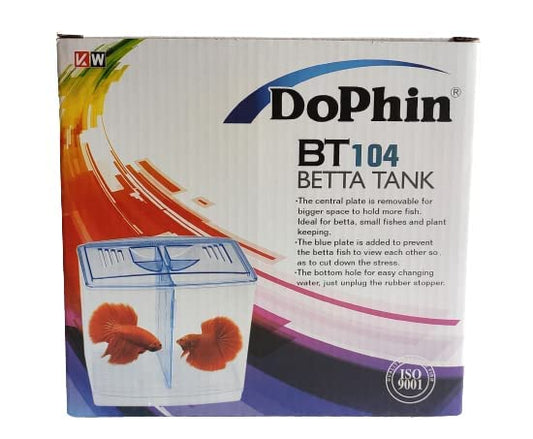 Dophin BT104 Betta Tank (Small Size Plastic Fish Tank for Betta and Small Fishes)