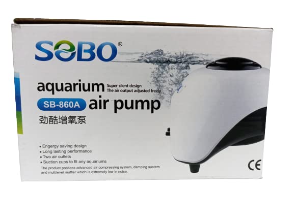 Aquarium air Pump (Model : SB- 860A,Power: 10W, Output:2x6L/min Ac 220-240v 50/60HZ)