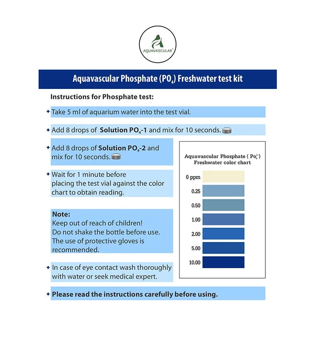 Aquavascular Phosphate Test Kit