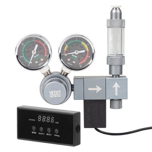 Wyin Aqua Dual Gauge Smart CO₂ Modular Regulator – Single Stage Modular Includes digital timer for scheduled CO₂ injection