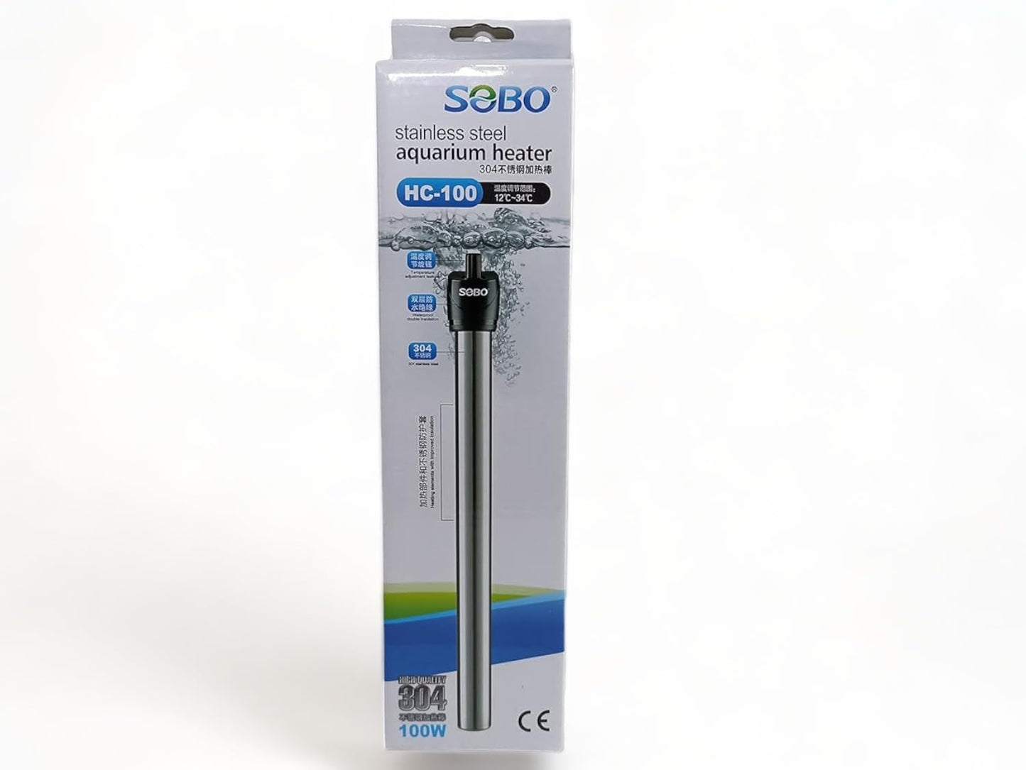 SOBO Stainless Steel Aquarium Heater 100W (Model: HC- 100)
