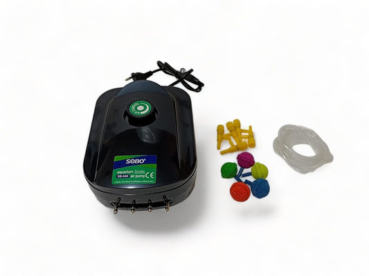 SOBO Four Way Aquarium Air Pump with 10 Meter Air Tube, 5 Air Stone and 5 Controller