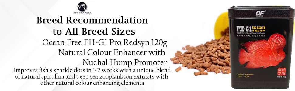Ocean Free FH-G1 PRO REDSYN (120 g) Aquarium Flowerhorn Fish Food