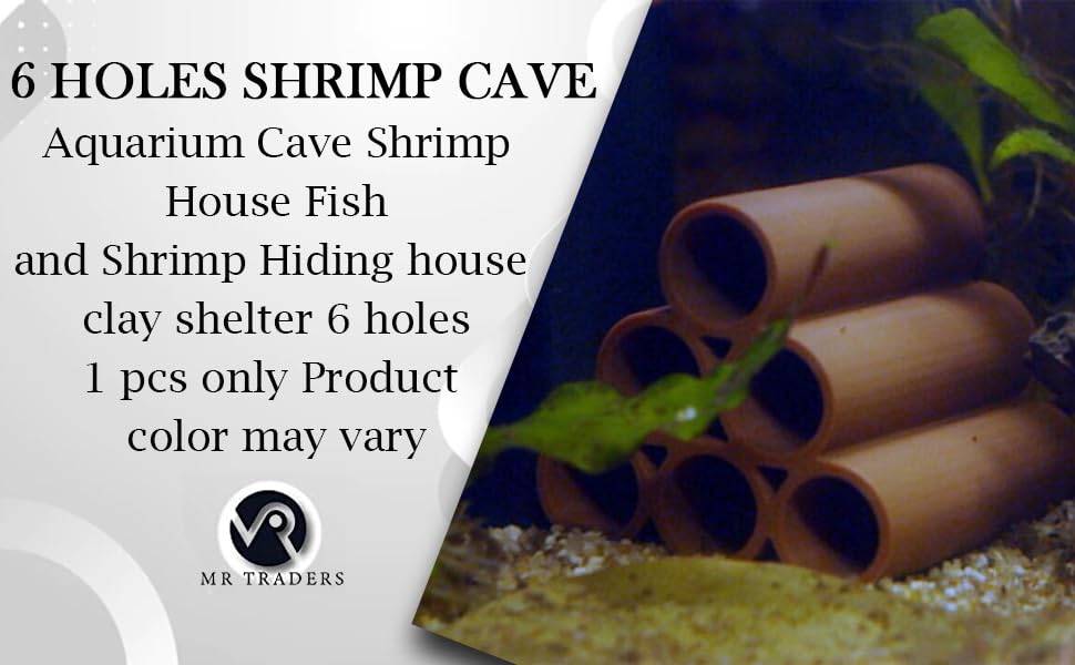 Aquarium Shrimp House Clay shelter 6 Holes Shrimp Cave