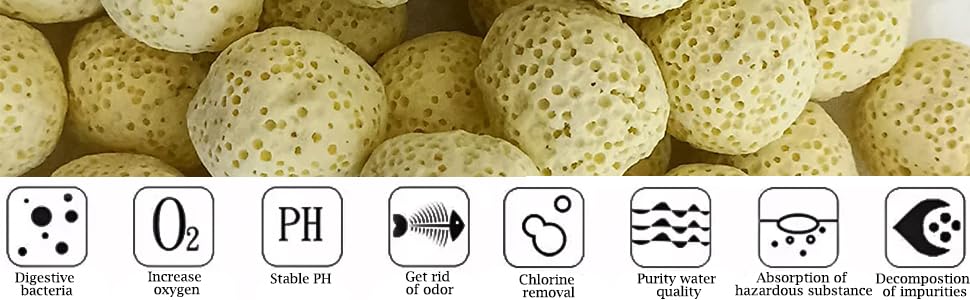 Yellow Ceramic Ball Bio Porous Filter Media Biological Aquarium Filter Bacteria Materials 250gm