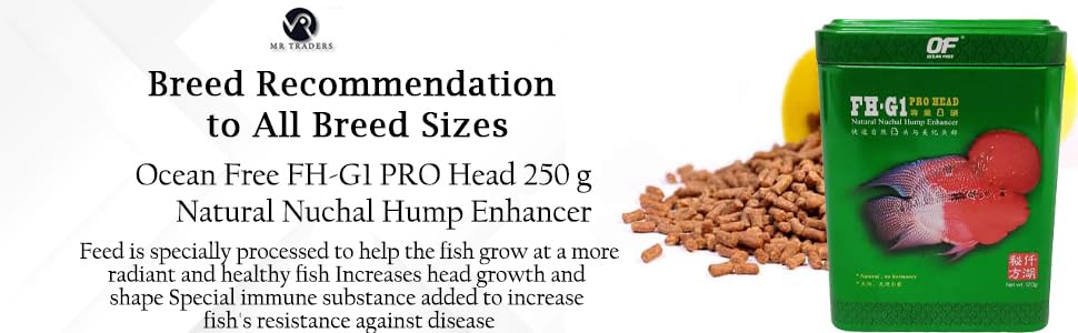Ocean Free FH-G1 Pro Head (120 g) Aquarium Flowerhorn Fish Food