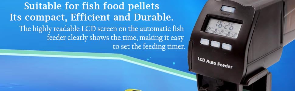 DOPHIN LCD Screen Automatic Fish Food Feeder for Aquarium (Model: AF 012)