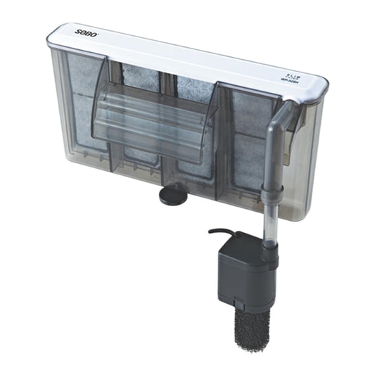S0B0 WP-508H Slim Hanging Filter for Aquarium Fish Tank | Mechanical, Chemical & Biological Filtration | for Marine and Fresh Water Tank | Power: 6.8W | F.Max: 680L/H | Original