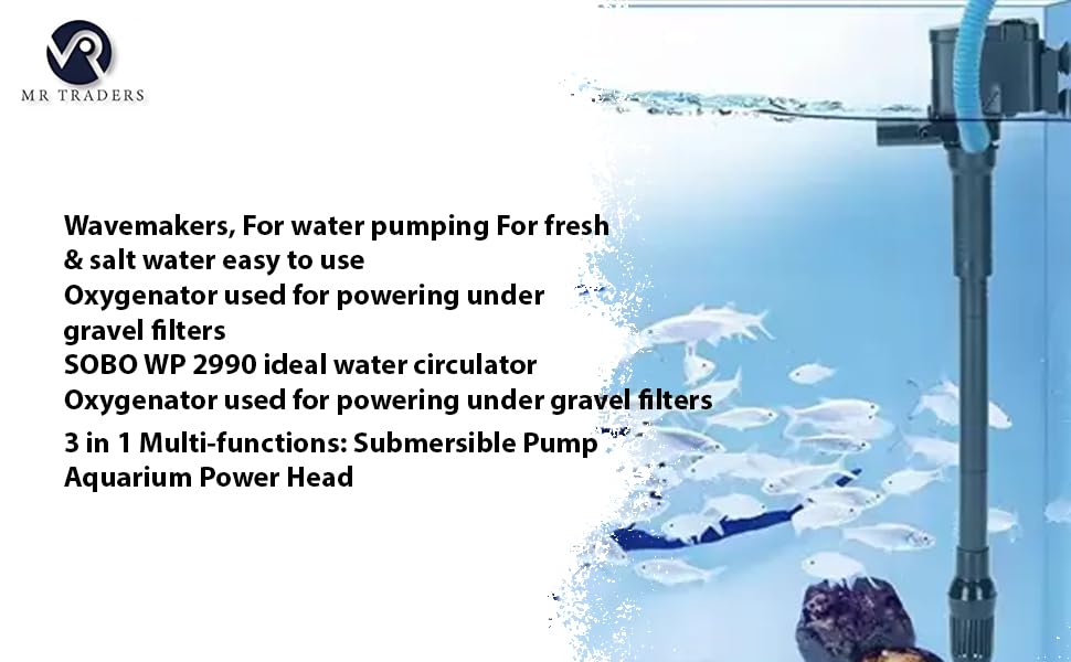 SOBO WP-2990 Multifunction Submersible Pump for Aquarium Fish Tank ( Model WP - 2990 F.MAX 1500 L/H )