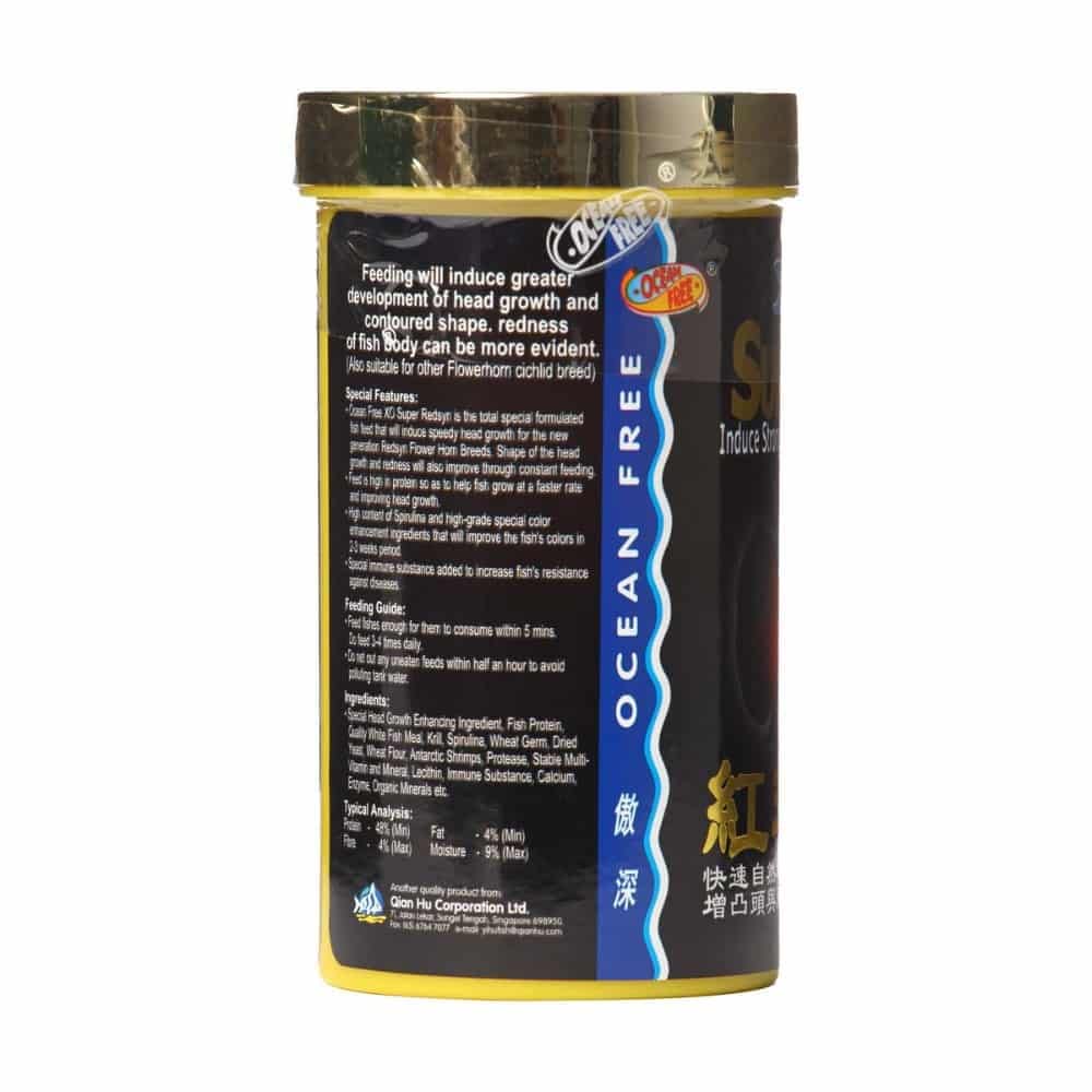 Ocean Free Xo Super Redsyn(Original)Fish Food,100G/280Ml|Induce Strong Redness Development And Head Growth For Flowerhorn,Cichild,Etc.