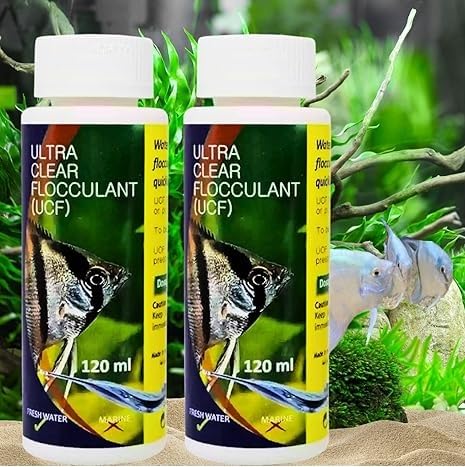 Aquatic Remedies (Pack of 2 × 120ml UCF- Ultra Clear Flocculant) Aquarium Fish Tank Water Clarifier Quickly Removes Cloudiness