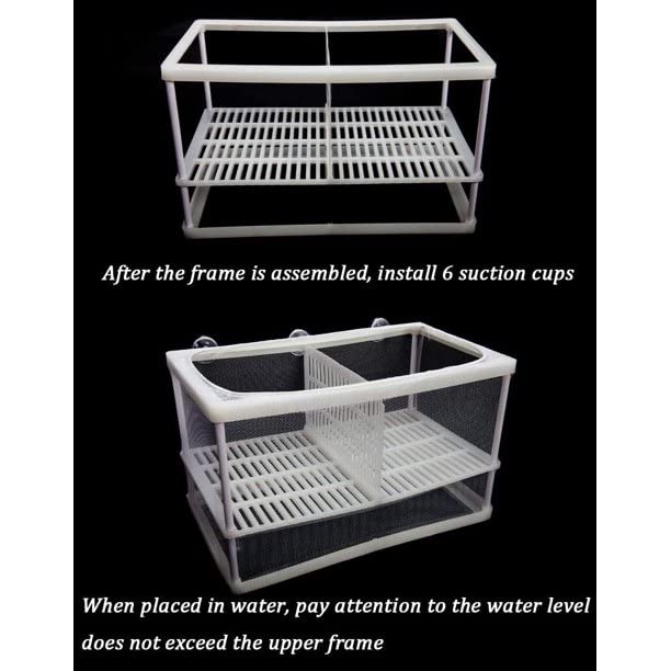 Boyu Aquarium Fish Breeding, Isolation, Hatchery Box For Fish Fry Net Box(Large Nb-3202A Double With Bottom Tray)