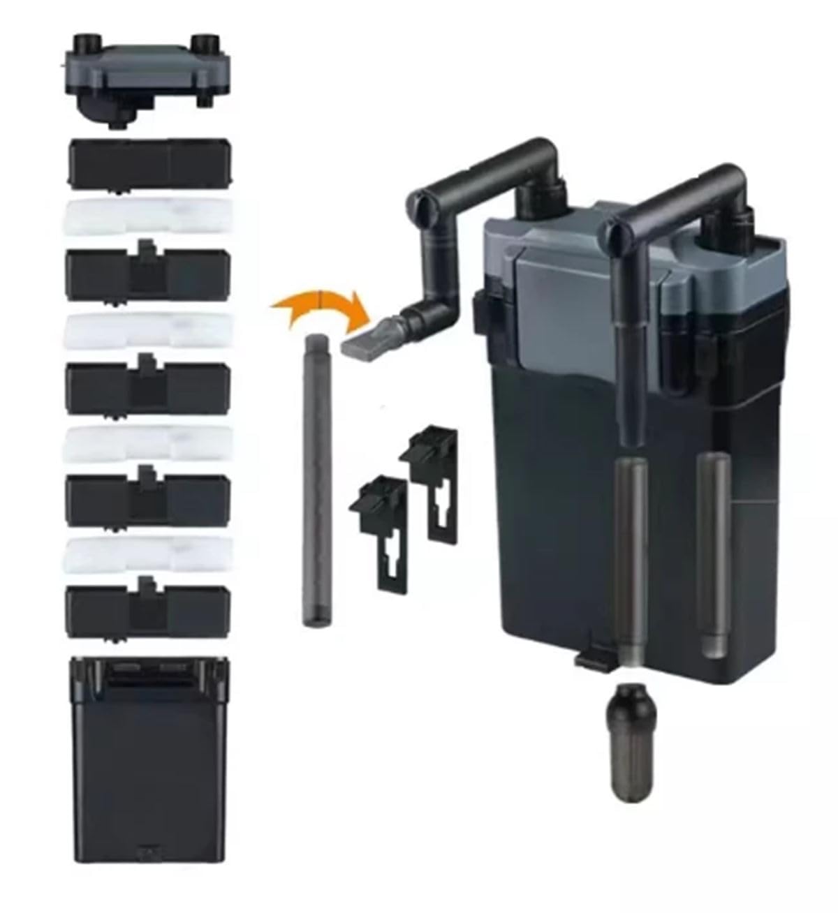 HBL-801 (6W Output 500L/h) Multi Filtration Aquarium Hang On Filter