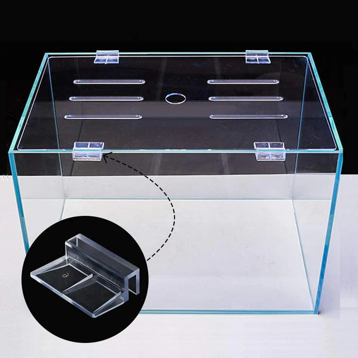 Aquariums Clear Color Acrylic Aquarium Glass Cover Holder (Transparent Acrylic Fish Tank Top Glass Cover Support Clip) pack of 6