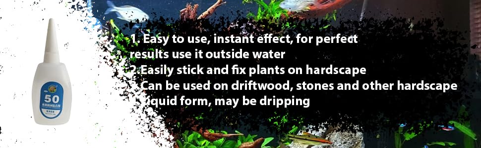 Aquascaping Instant Glue 50 gm for Rock and Drift Wood [ Not for Aquarium Plants use]