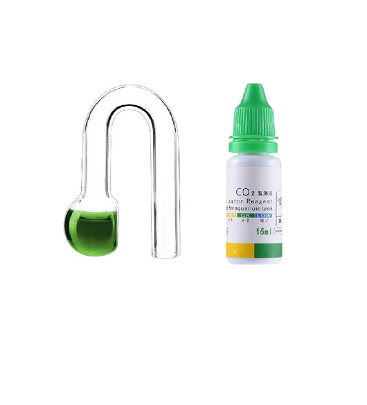 CO2 Drop Checker Hanging Glass + Solution (Combo Pack) Suitable for up to 10mm Glass Thickness Aquariums