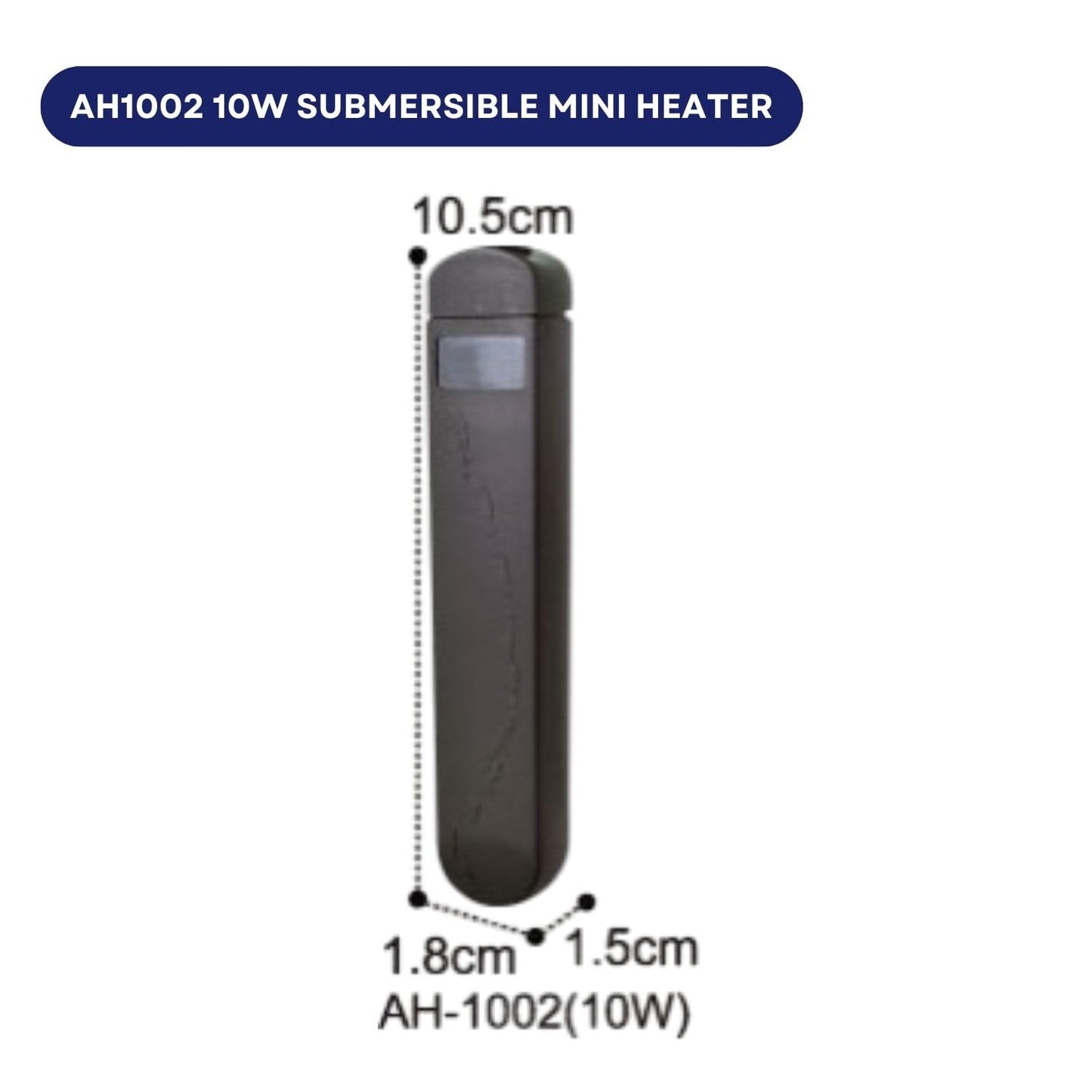Dophin AH1002 10W Submersible Mini Heater | Fully Submersible | Suitable for Both Fresh and Marine Water | Suitable for Tank Size 20L