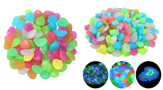 Aquarium Decoration Fish Tank Luminous Stones Fluorescent Fish Tank Ornament Decorative Stones Aquarium Decor Accessories (100g)