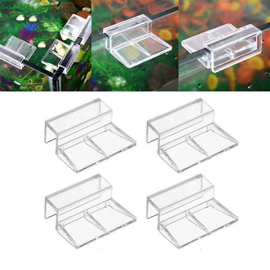 Aquariums Clear Color Acrylic Aquarium Glass Cover Holder (Transparent Acrylic Fish Tank Top Glass Cover Support Clip) pack of 6