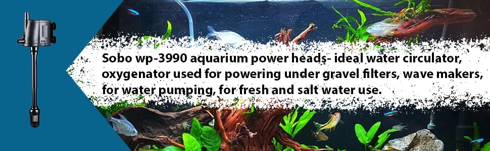 SOBO WP-3990 Multifunction Submersible Pump for Aquarium Fish Tank ( Model WP - 3990 F.MAX 2800 L/H )