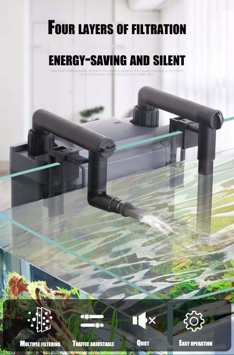 HBL-801 (6W Output 500L/h) Multi Filtration Aquarium Hang On Filter