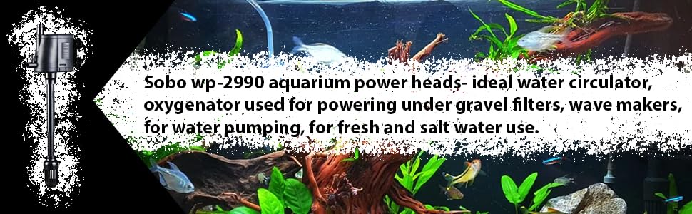 SOBO WP-2990 Multifunction Submersible Pump for Aquarium Fish Tank ( Model WP - 2990 F.MAX 1500 L/H )